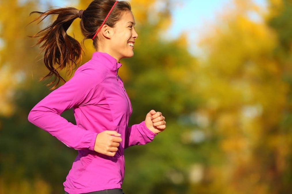 Woman Autumn running