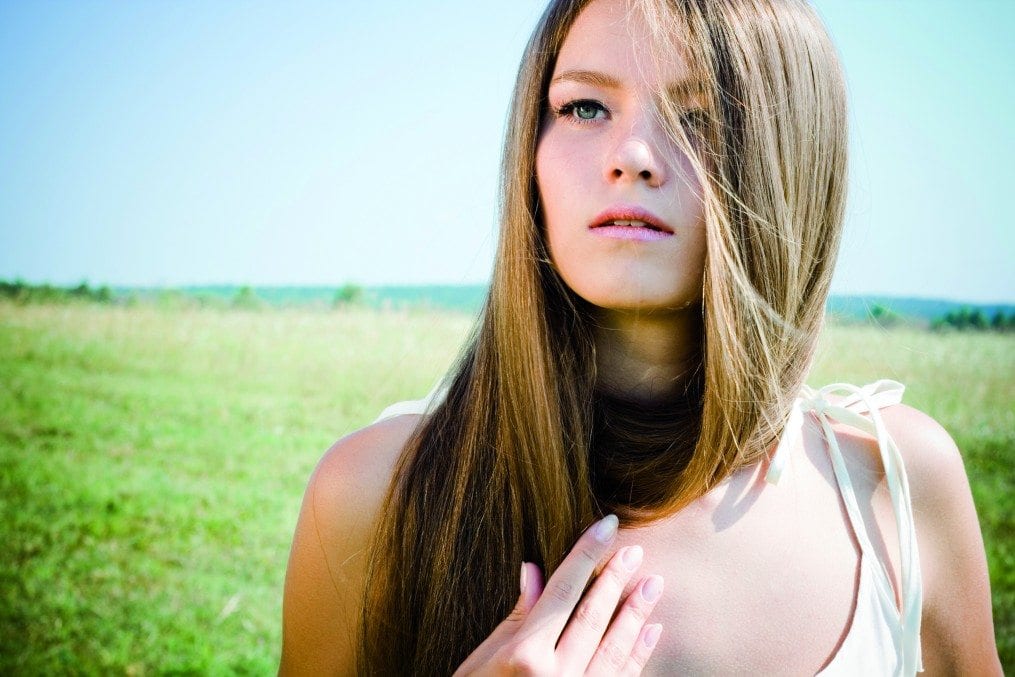 Beautiful girl with luxuriant hair