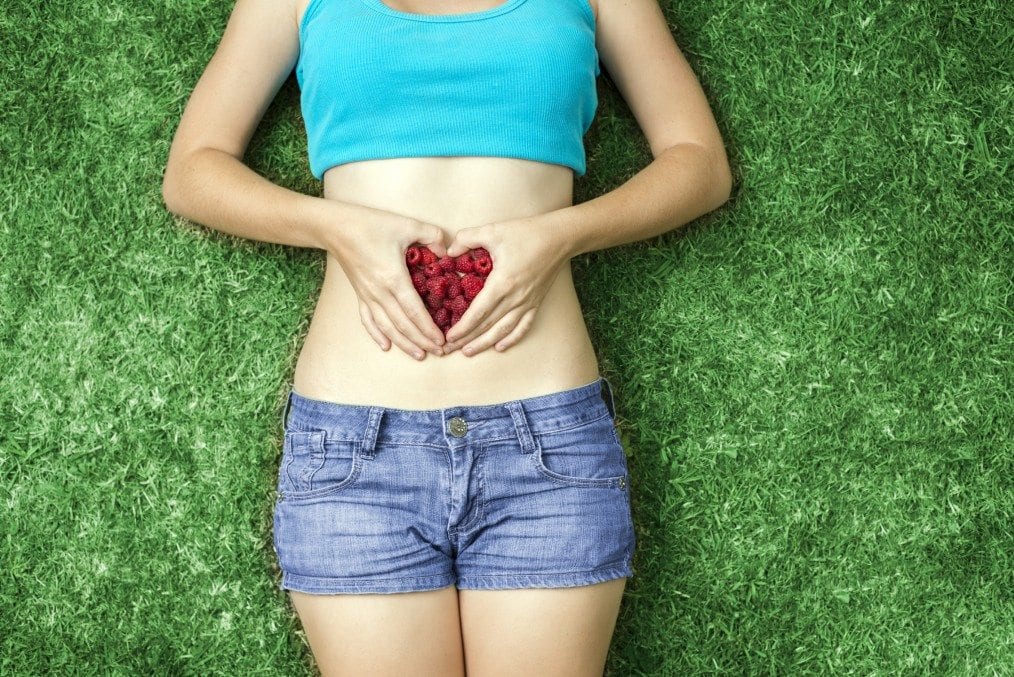 Girl with fruit