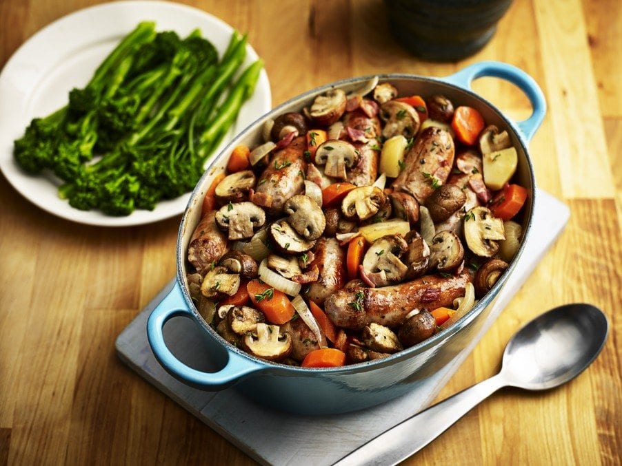 Mushroom and sausage casserole