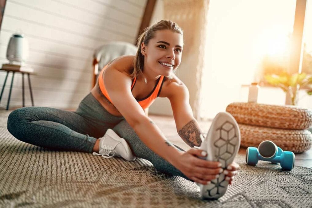 woman stretching