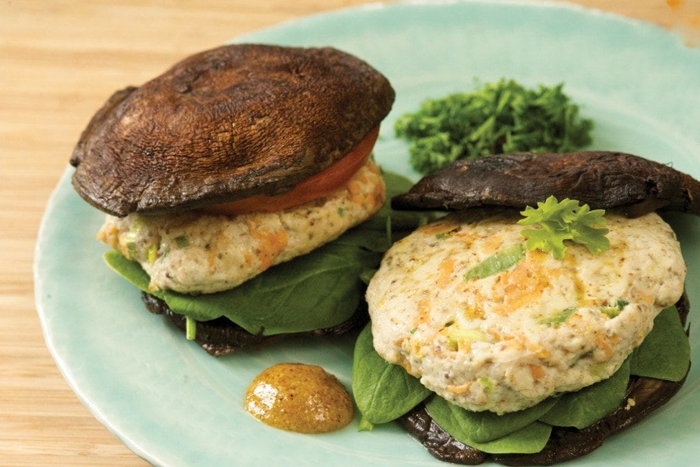 Lean Turkey Burgers on Portobello Buns