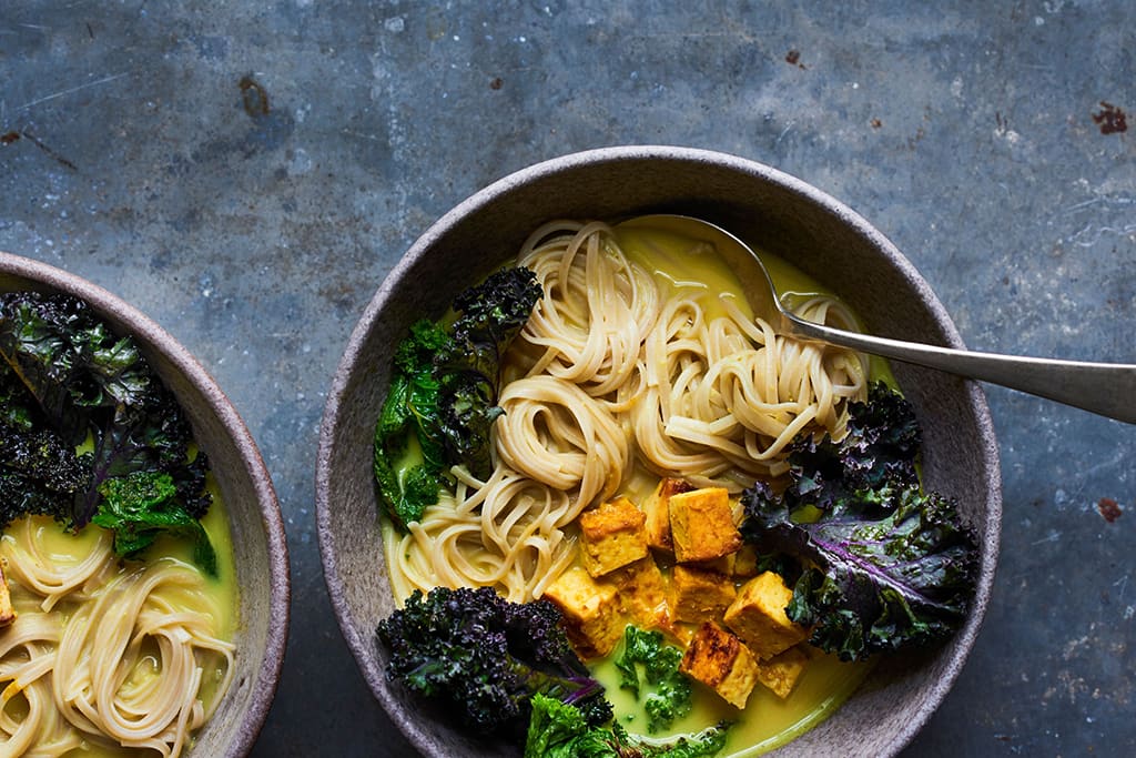 Vegan Almond, Turmeric and Kale Miso Ramen