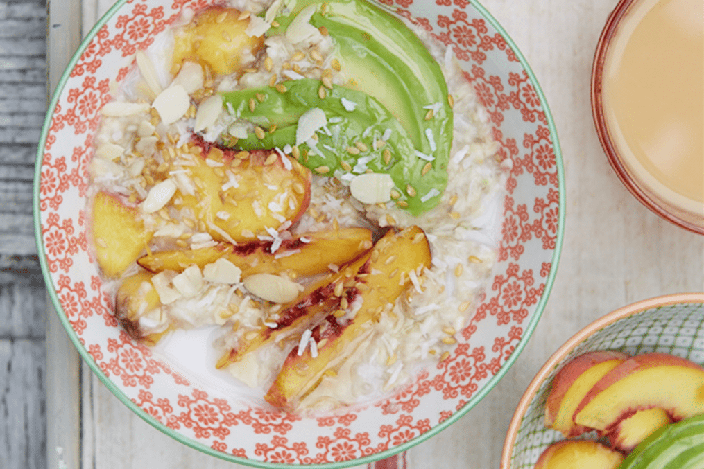 Peach and Avocado porridge